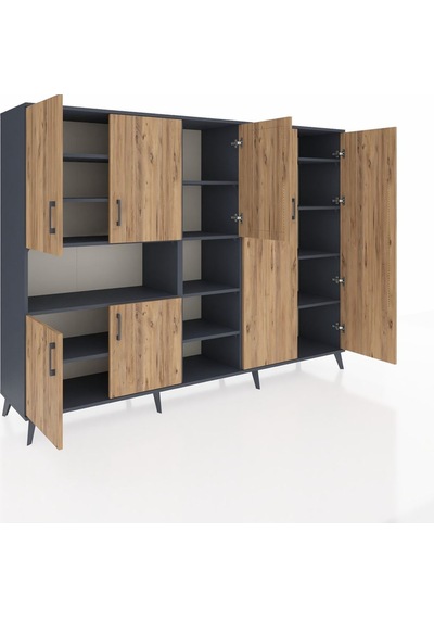 Hyperion Dolap 13 Raflı 7 Kapaklı 220x44x163 Antrasit-çam/antrasi Antrasit-çam/antrasit Hyperion Dolap 13 Raflı 7 Kapaklı 220x44x163 Antrasit-çam/antrasi Antrasit-çam/antrasit