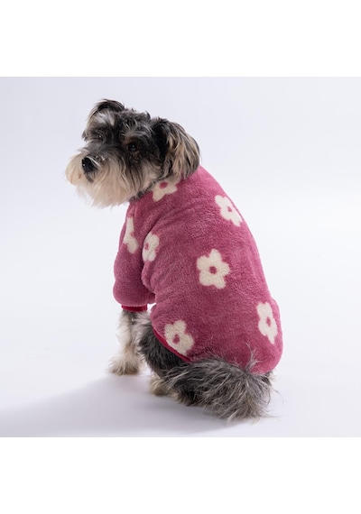 Pembe Çiçek Desenli Pink Blossom Sweat Dar Kalıp Kedi Köpek Sweati Kedi Köpek Kıyafeti Köpek Peluşu Sıcak Tutan Sweat