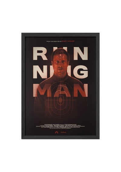 Running Man Siyah Ahşap Çerçeveli Poster, Dekoratif Film Duvar Tablosu