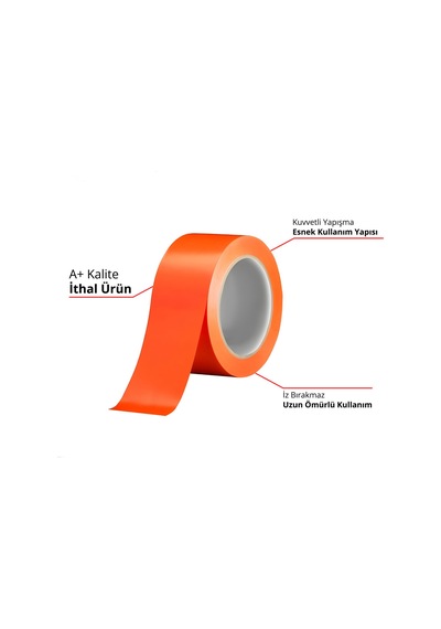 6 Lı Paket 45 Mm Turuncu 30 Metre Pvc Aksesuar Bandı Cam   Ve Sabitleme Bandı 45 MM x 25 M