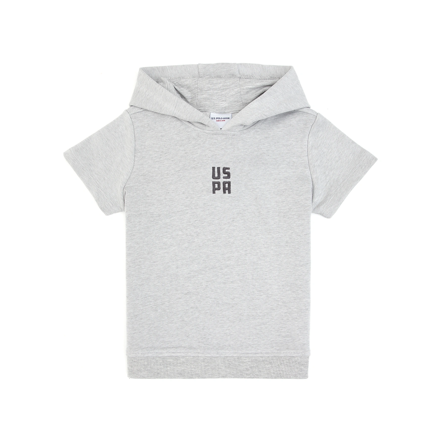 U.S. Polo Assn. Erkek Çocuk Gri Melanj Kapüşonlu Sweatshirt 50325170-VR086