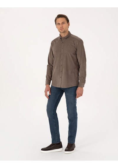Pierre Cardin Erkek Vizon Gömlek Desenli 50310139-vr052 Vizon