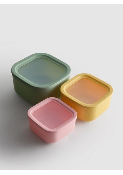 Primark Home Pastel Renkli 3'lü Saklama Kabı Çok Renkli