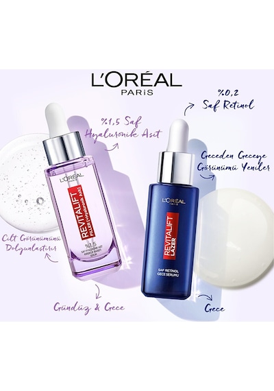 L'Oreal Paris Revitalift Filler %1.5 Saf Hyaluronik Asit   + Saf Retinol Gece Serumu