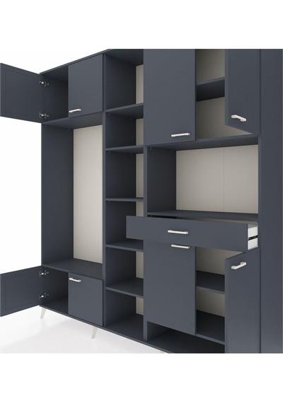 Hyperion Dolap 12 Raflı Tek Çekmeceli 8 Kapaklı 220x44x243 Antrasit-antrasit/antrasit Antrasıt/antrasıt - Antrasıt Hyperion Dolap 12 Raflı Tek Çekmeceli 8 Kapaklı 220x44x243 Antrasit-antrasit/antrasit Antrasıt/antrasıt - Antrasıt