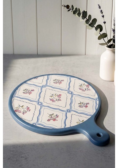 Floral Waves Peynir Sunum Tabağı 26 Cm Çok Renkli