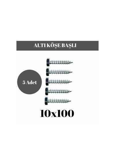 Trifon Vida 10x100 Mm Altı Köşe Anahtar Başlı Vida 5'li Paket 10 x 100 MM