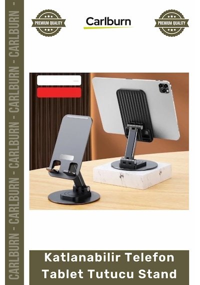 Özel Üretim 360 Derece Döner Mekanizma Portatif Kaymaz Katlanabilir Telefon Tablet Tutucu Stand