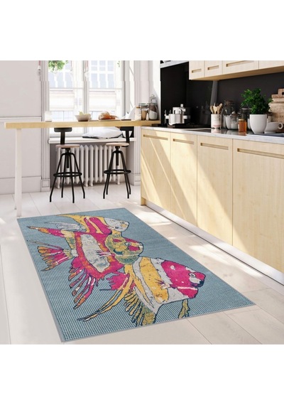 Eliana Home Baskılı, Yıkanabilir Kaymaz Taban Mutfak Halısı Eli2044