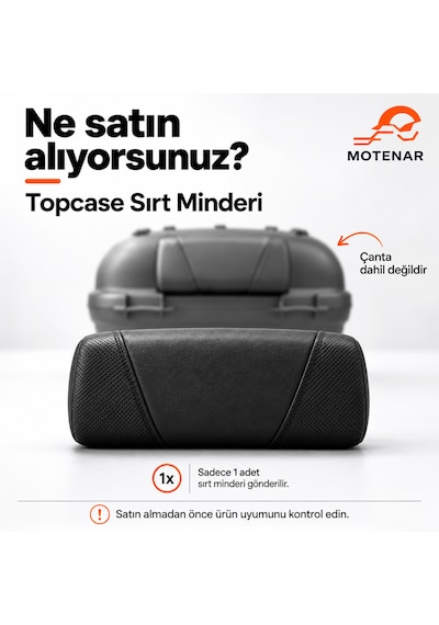 Motenar Topcase Çanta Sırt Dayama Minderi Cırtlı Siyah