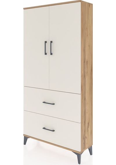 Arges Dolap 3 Raflı 2 Çekmeceli 2 Kapaklı 88x30x182 Çam-aytaşı Çam