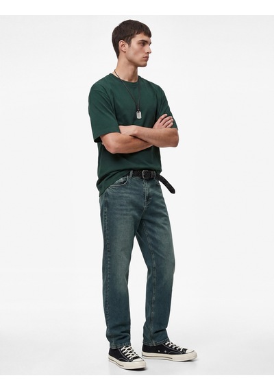 Koton Pamuklu Normal Bel Straight Fit Jean Pantolon - Mark Jean Orta İndigo 6sam40322nd