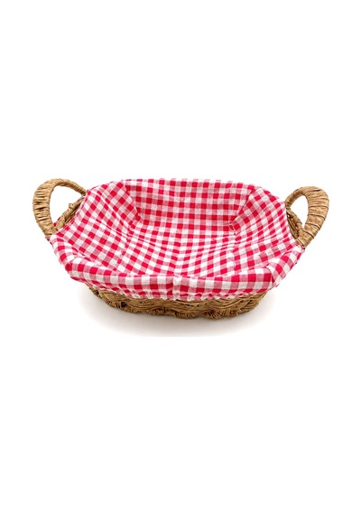 İbico Ekmeklik Oval Ahşap Hasır Renkli Bezli 28x22cm