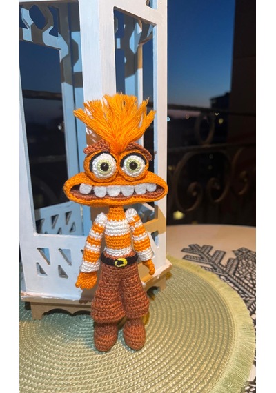 Insıde Out Endişe Amigurumi Oyuncak 20 Cm Turuncu