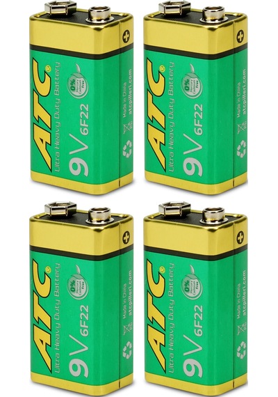 Atc 4lü 9v Volt Kare Pil Heavy Duty Elektronik Pili Çinko Karbon Pil Zn-c 9 V