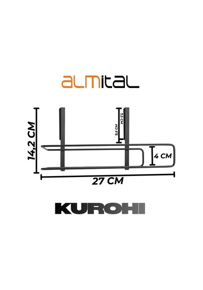 Kurohi Mat Siyah Dolap Kapağı Askılı Kağıt Havluluk Organizer Havlu Askısı