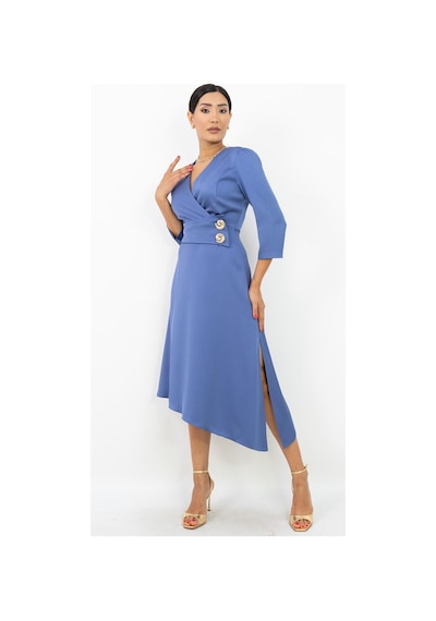Dorne Moda Özel Koleksiyon Düğme Detaylı Asimetrik Kesim Midi Elbise - Düğün - Mezuniyet - Ofis Şıklığı Mavi Mavi Dorne Moda Özel Koleksiyon Düğme Detaylı Asimetrik Kesim Midi Elbise - Düğün - Mezuniyet - Ofis Şıklığı Mavi Mavi