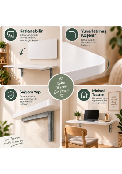 Montessori Masa 90x50 CM Katlanabilir Duvar Masası Çocuk Çalışma Oyun ve Aktivite Masası Beyaz Montessori Masa 90x50 CM Katlanabilir Duvar Masası Çocuk Çalışma Oyun ve Aktivite Masası Beyaz