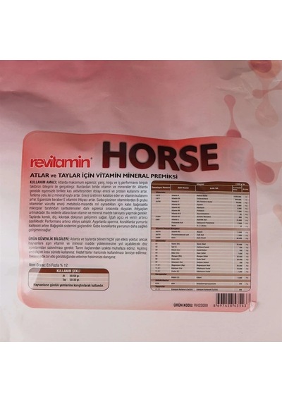 Revitamin Horse Atlar İçin Vitamin Ve Mineral Takviyeli Hayvan Yem Katkısı 10 Kg