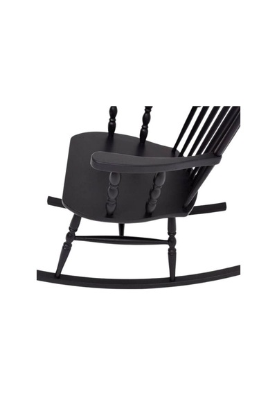 Willlow Rocker Ahşap Sallanır Sandalye Siyah
