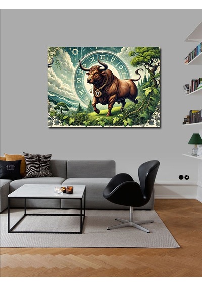 Kanvas Tablo Doğanın Gücü: Yaban Boğası 50cmx70cm