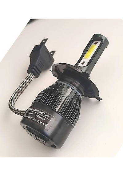Motosiklet H4 Xenon Ampul 4000lümen Power Led 6000k Beyaz 1 Adet