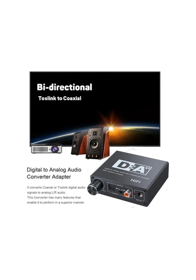 Dijital To Analog Dac Çevirici Dönüştürücü Optik Ses Adaptörü