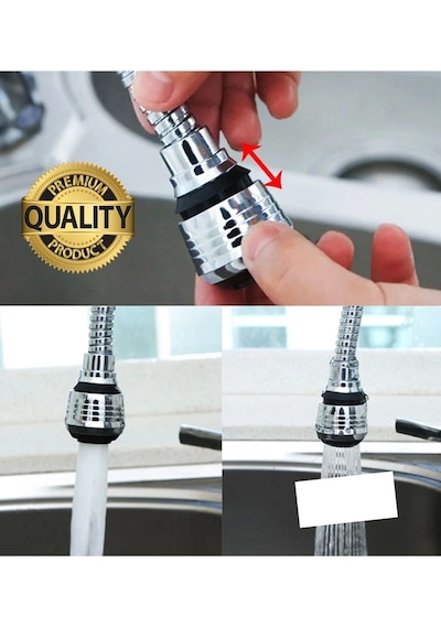 Premium 2 Modlu Hortumlu 360 Dönebilen Perlatör Başlık Mutfak Lavabo Tasarruflu Musluk Ucu Tasarım Çok Renkli