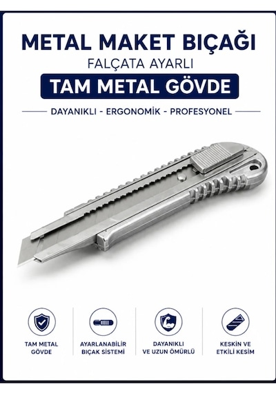 Metal Maket Bıçağı - Falçata Ayarlı - Tam Metal Gövde