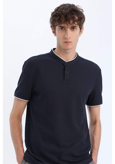 Defacto Slim Fit Dar Kesim Dik Yaka Dokulu Kısa Kollu Waffle Polo Tişört Z4262az25smnv64 Diğer