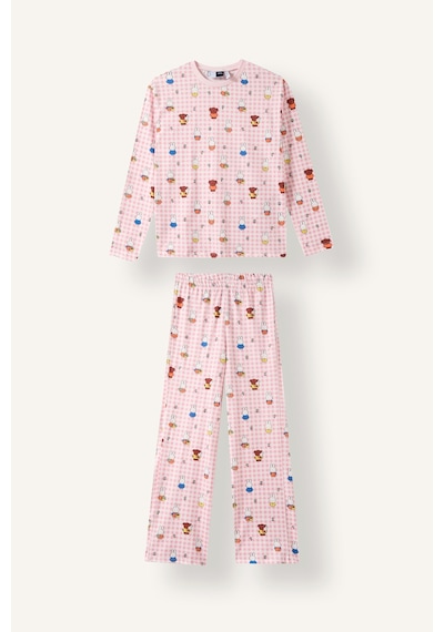 Defacto Miffy Pötikare Desenli Uzun Kollu 2li Pijama Takımı Kız Çocuk I3890a826auer105 Ekru-er105