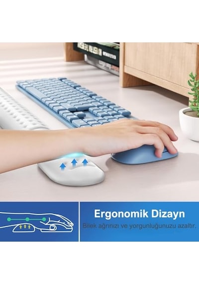 Ayrex Klasse Gaming Klavye Ve Mouse Bilek Destek Seti, Ergopad, Kaymaz Tabanlı, Nefes Alan Kumaş, Hassasiyet Önleyici