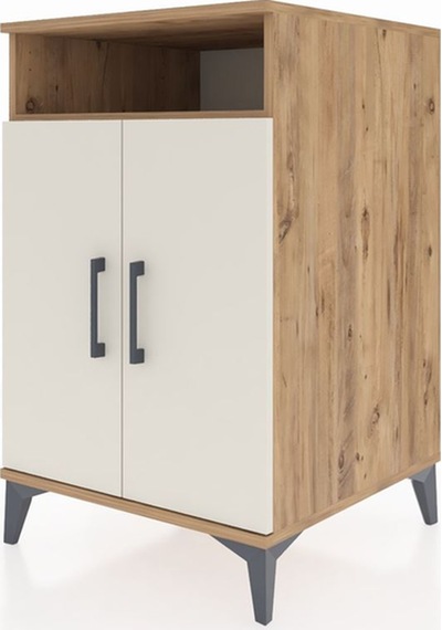 Kronos Komodin 3 Raflı 2 Kapaklı 60x59x96 Çam-aytaşı Çam