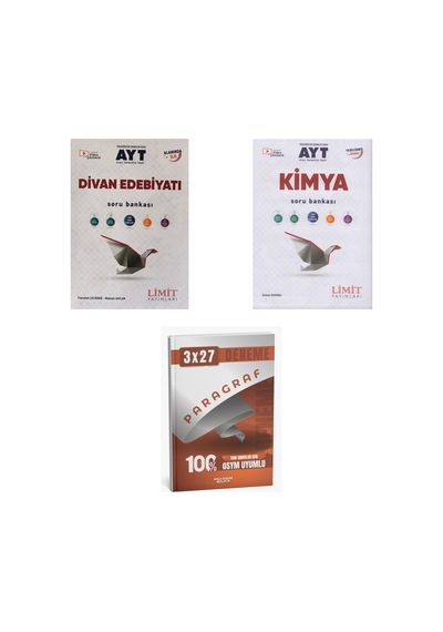 2027 2027 Limit Ayt Edebiyat Divan Edebiyatı + Kimya Soru + Anla Kazan Paragraf Deneme 3'lü Set