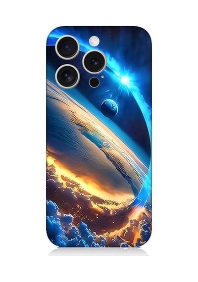 Apple Uyumlu iPhone 15 Pro Max Gezegen Halkası Desenli Silikon Kılıf Silikon