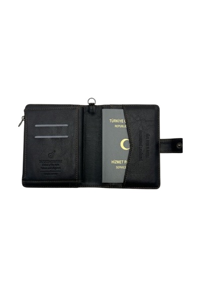 Watchofroyal Boardingpass Black Deri Cüzdan Ve Pasaportluk siyah