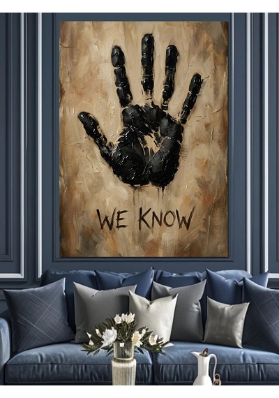 Karanlıkta "we Know" Yazılı El Dekoratif Kanvas - Mdf Ahşap Tablo