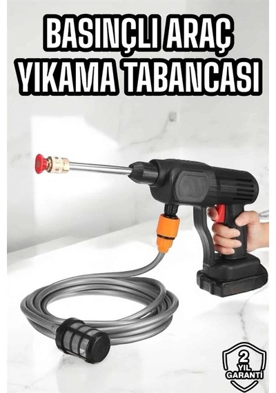 Yeni Nesil Araç Yıkama Şarjlı Tabancası Basınçlı Su Hazneli Çok Renkli