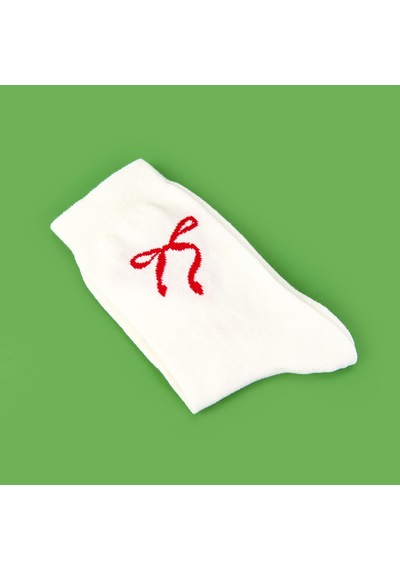 Soft Ribbon Çorap - Ekru Çok Renkli
