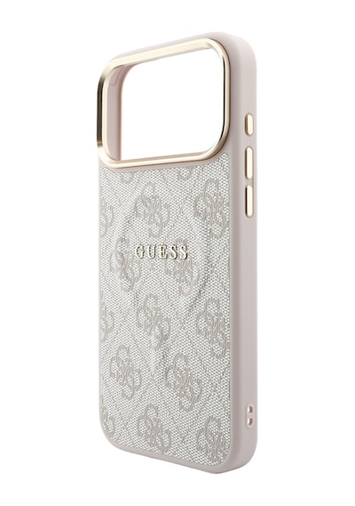 Apple iPhone Uyumlu 18 Pro Max Kılıf Guess Lisanslı M-safe  C-magnet 4g Desenli Yazı Logolu Kapak Pembe