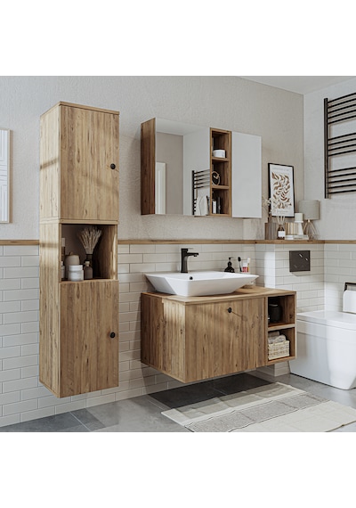 Lotus Lavabolu Mdf 95 Cm Banyo Dolabı + Aynalı Dlp Atlantik Çam Lotus Lavabolu Mdf 95 Cm Banyo Dolabı + Aynalı Dlp Atlantik Çam