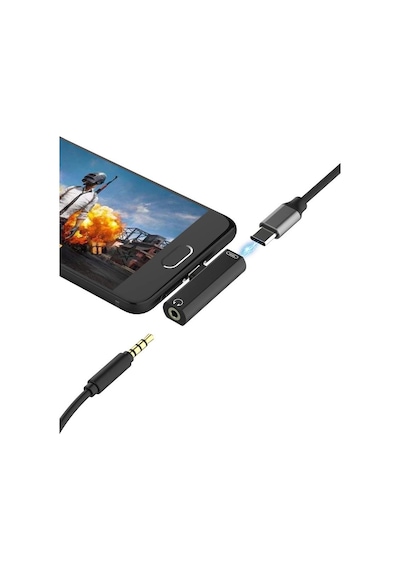 Lunatic 9044 Type C To 3.5mm Stereo Kulaklık Aux Şarj Çevirici Dönüştürücü Adaptör