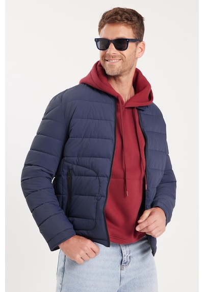 Tudors Erkek Regular Fit Klasik Kesim Dik Yaka Çift Cepli Sıcak Tutan Lacivert Şişme Mont-41803 Lacivert