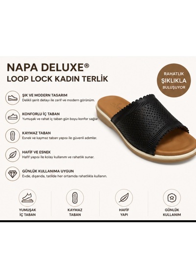 N Napa Shoe Np.1204.siyah Deri Terlik