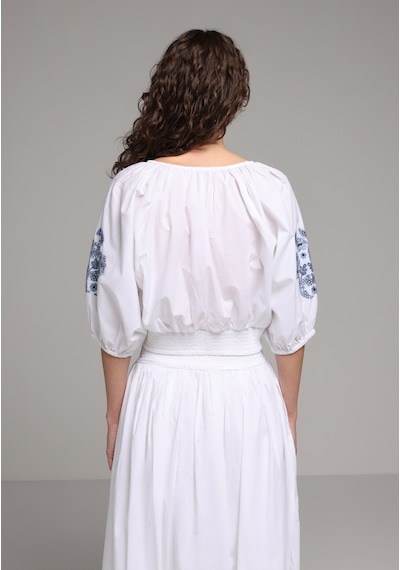 Colin's Colins Fashion Fit Omzu Açık Jakarlı Kadın Beyaz ¾ Kol Gömlek Cl1080426 Q1.v1 Wht