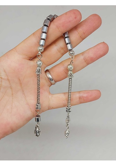 Yasamtohumu Hematit Taşı Silindir Kesim Sallamalık Zaza Tesbih 6mm 48194 Çok Renkli