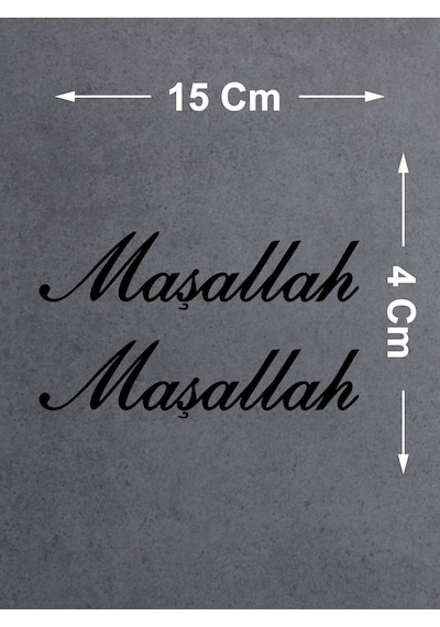 Maşallah 2 Adet Sticker - Araba Oto Motosiklet Karavan Cam Sticker - 00054 15x4 Cm