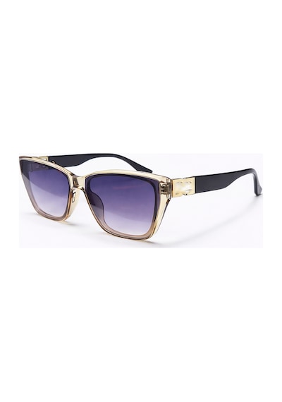 Kurven Bej Retro Kare Kemik Çerçeve Gold Detaylı Unisex Uv400 Vintage Retro Güneş Gözlüğü