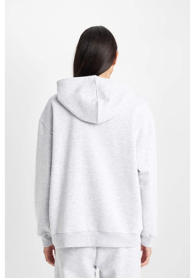 DeFacto Relax Fit Kapüşonlu Kanguru Cepli Kalın Basic Düz Sweatshirt W1240AZ24WNGR93 Gri DeFacto Relax Fit Kapüşonlu Kanguru Cepli Kalın Basic Düz Sweatshirt W1240AZ24WNGR93 Gri