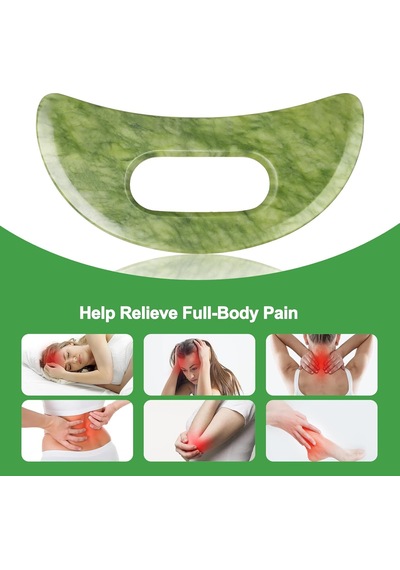 Yeşim Taşı Gua Sha Masaj Aleti Seti Saplı Daha Büyük Guasha Tahtası Kas Kazıma Masaj Aletleri Yüz Anti Selülit Spa Akupunktur Araçları Arka Boyun Yüz Bacak Masajı İçin Lenfatik Drenaj